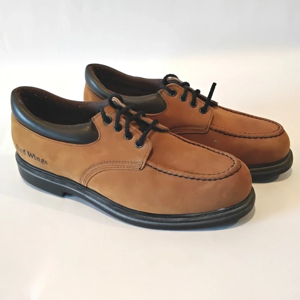 Red‎ Wing SuperSole Mens Tan Nubuck Moc Toe Work Shoes EH Made in USA